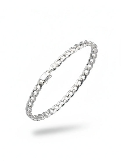 Sylvexia Men’s Silver Classic Link Chain Bracelet