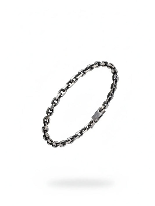 Sylvexia Men’s Silver Rectangular Link Bracelet