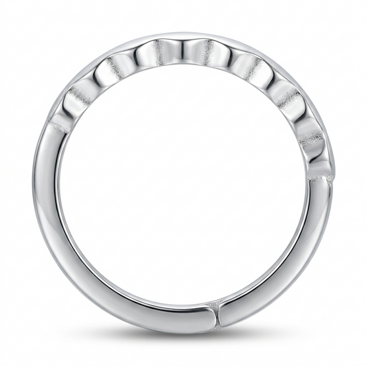 925 Sterling Silver CZ Geometric Statement Ring for Women