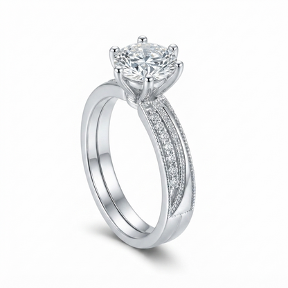 Sylvexia 925 Sterling Silver Solitaire Ring for Women