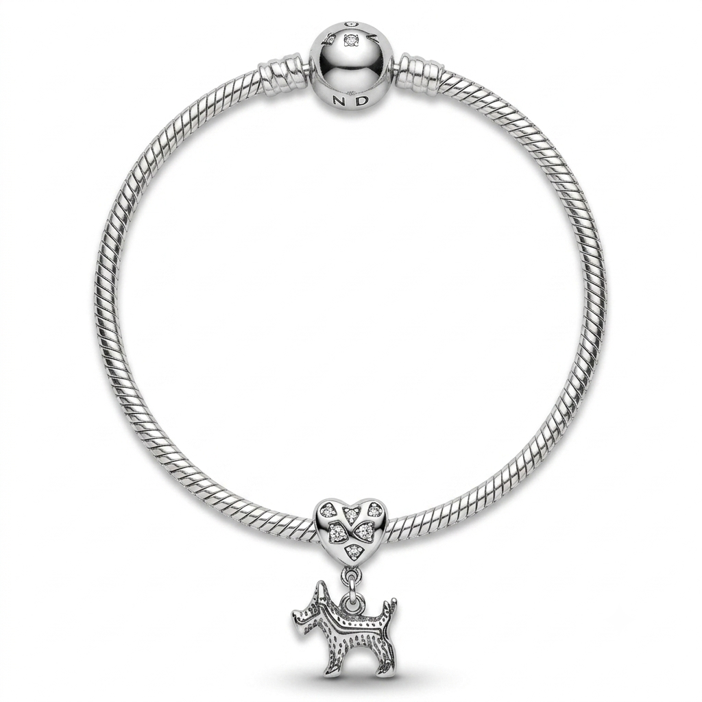 SYLVEXIA 925 Sterling Silver Charm Bracelet for Women