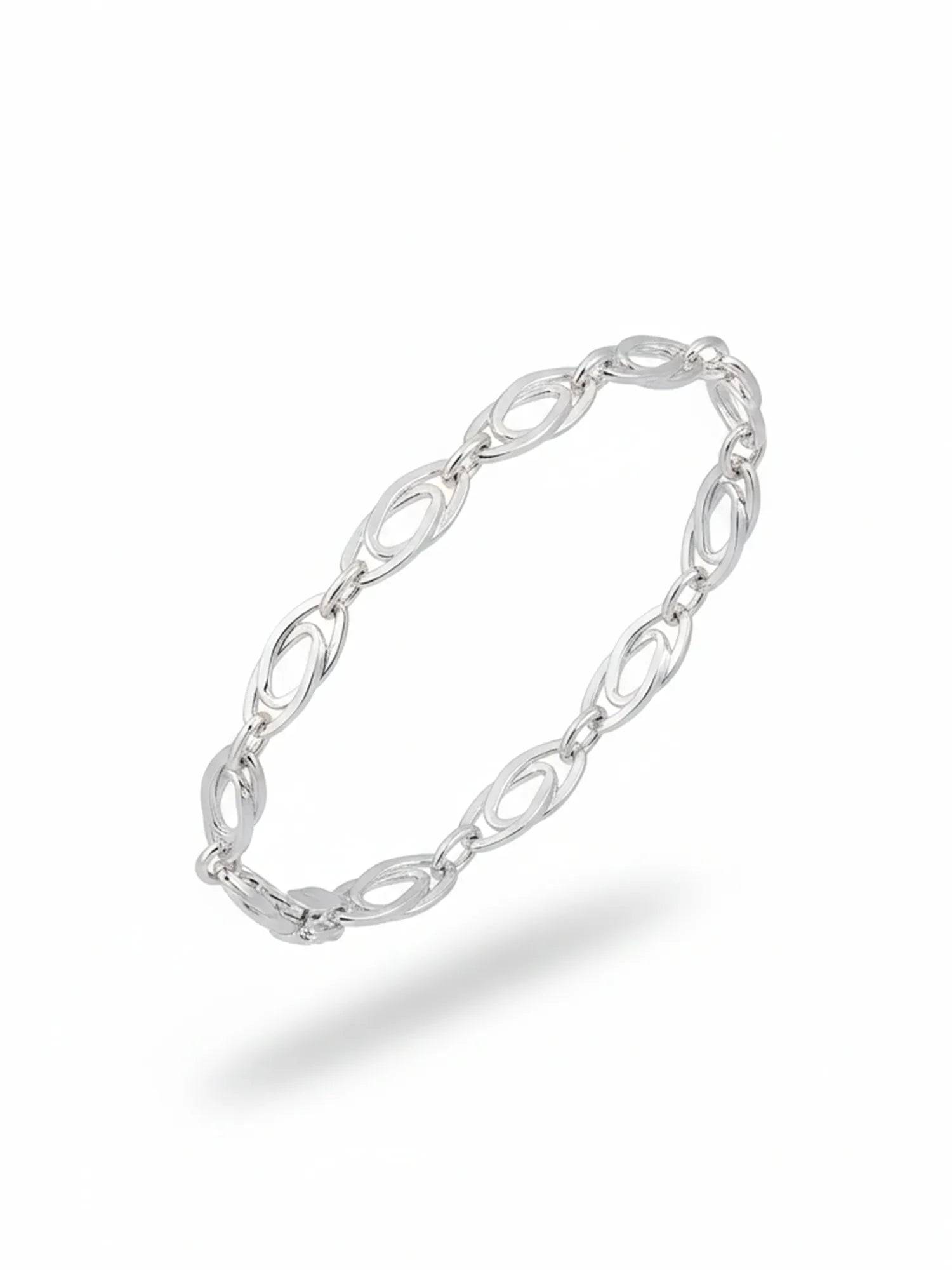 Sylvexia Men’s Silver Oval Link Bracelet Minimal & Stylish Design