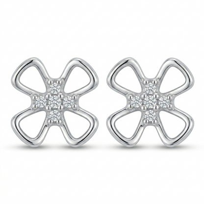 SYLVEXIA 925 Sterling Silver Flower Stud Earrings for Women