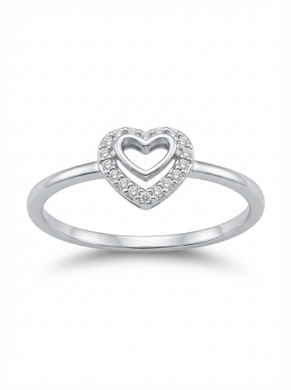 SYLVEXIA 925 Sterling Silver Heart Stone Ring for Women