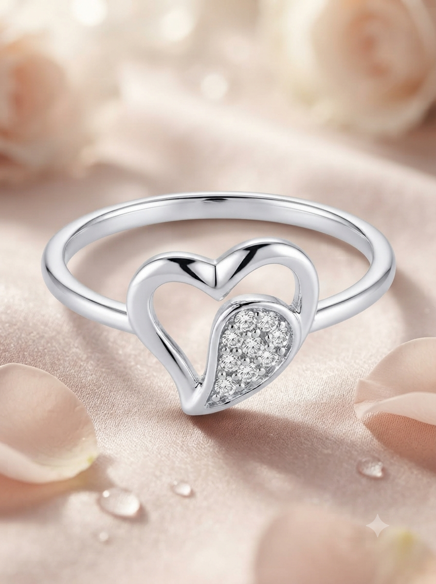 SYLVEXIA 925 Sterling Silver Heart Ring