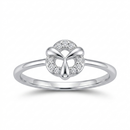 Sylvexia 925 Sterling Silver Geometric CZ Ring for Women