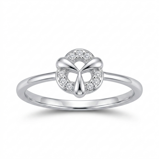Sylvexia 925 Sterling Silver Geometric CZ Ring for Women