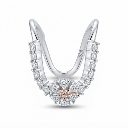 Sylvexia 925 Sterling Silver Two Tone CZ Cluster Ring for Women