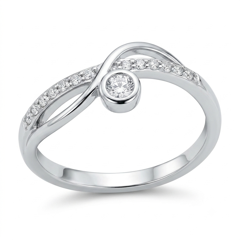 SYLVEXIA 925 Sterling Silver Fashion Ring with CZ Stones for Women