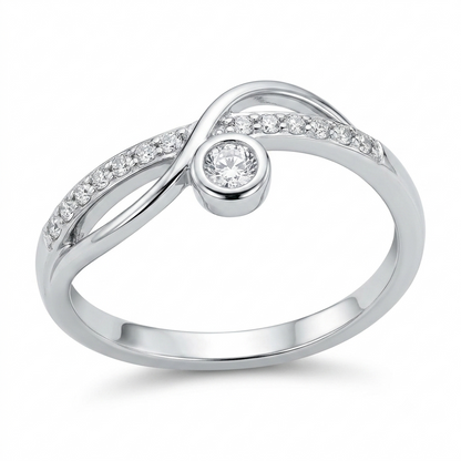 SYLVEXIA 925 Sterling Silver Fashion Ring with CZ Stones for Women