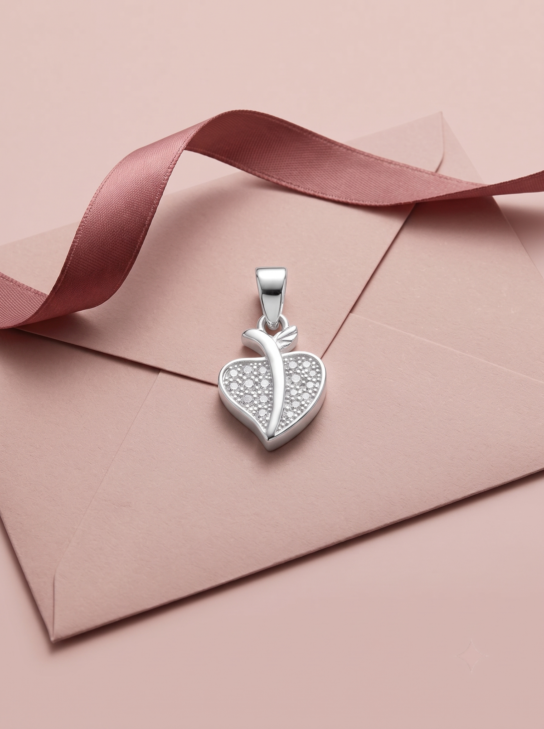 SYLVEXIA 925 Sterling Silver Elegant Heart CZ Pendant for Women