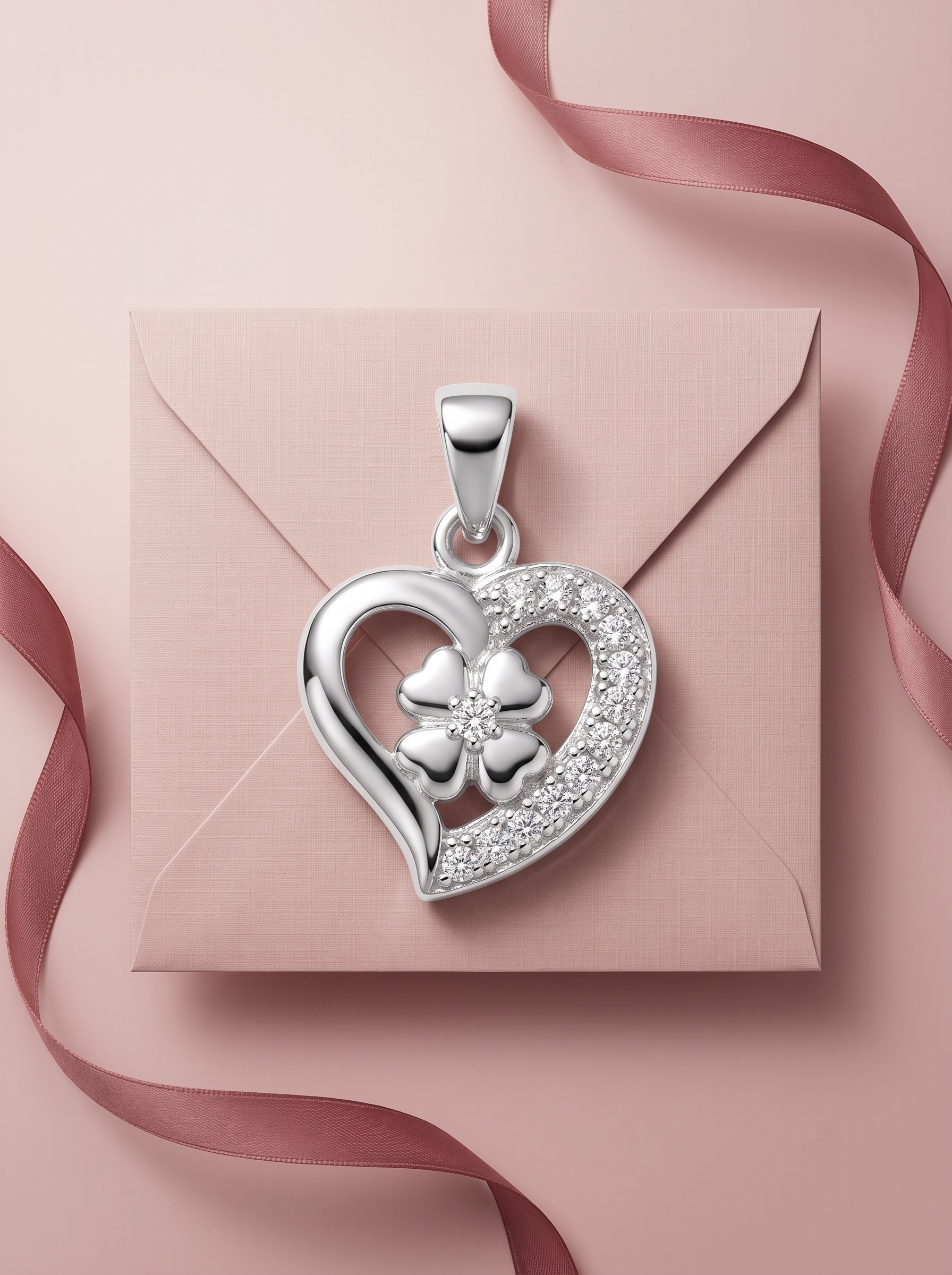 SYLVEXIA 925 Sterling Silver Solitaire Heart CZ Pendant for Women