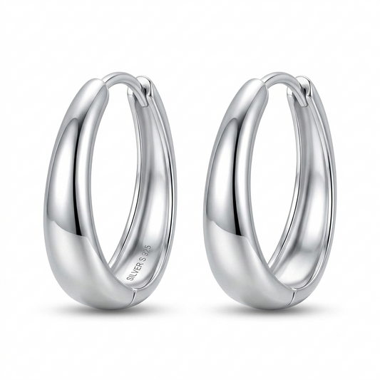 SYLVEXIA 925 Sterling Silver Classic Hoop Earrings for Women