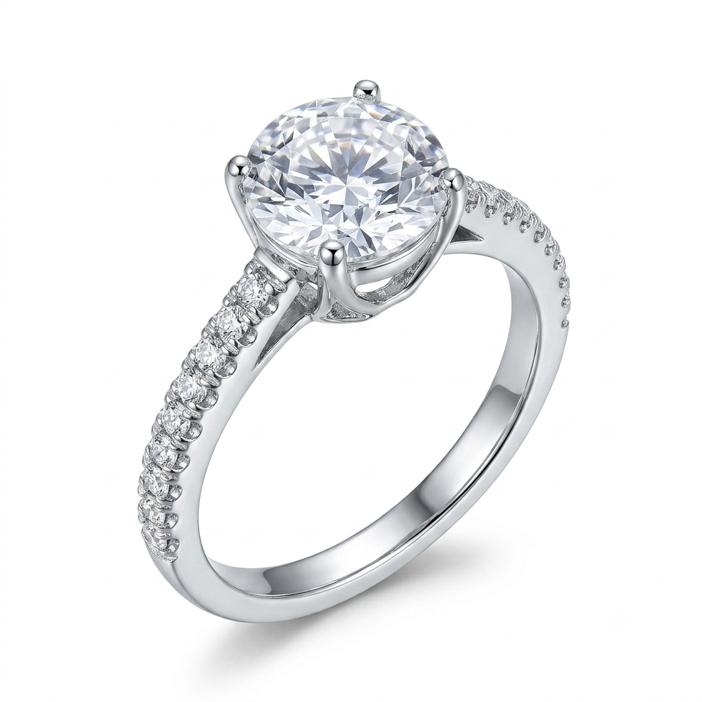 Sylvexia 925 Sterling Silver Solitaire CZ Ring for Women