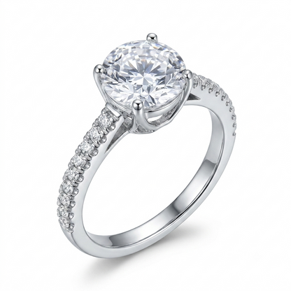 Sylvexia 925 Sterling Silver Solitaire CZ Ring for Women
