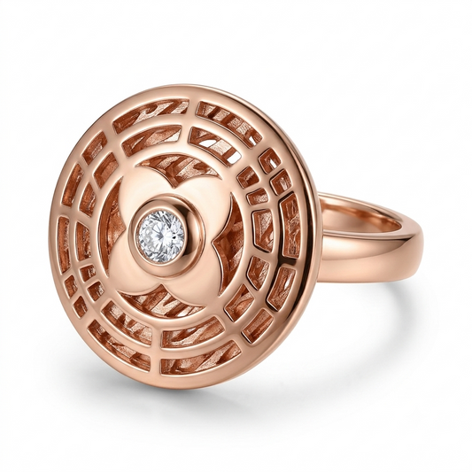 SYLVEXIA 925 Sterling Silver Rose Gold Plated Women Ring