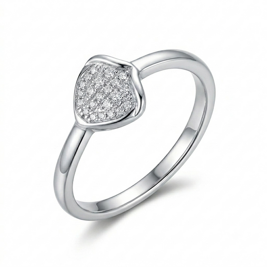 Sylvexia 925 Sterling Silver CZ Cluster Ring for Women – Elegant Design