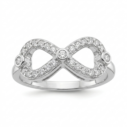 Sylvexia 925 Sterling Silver Infinity CZ Ring for Women