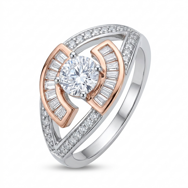 Sylvexia 925 Sterling Silver Rose Gold Infinity CZ Ring for Women