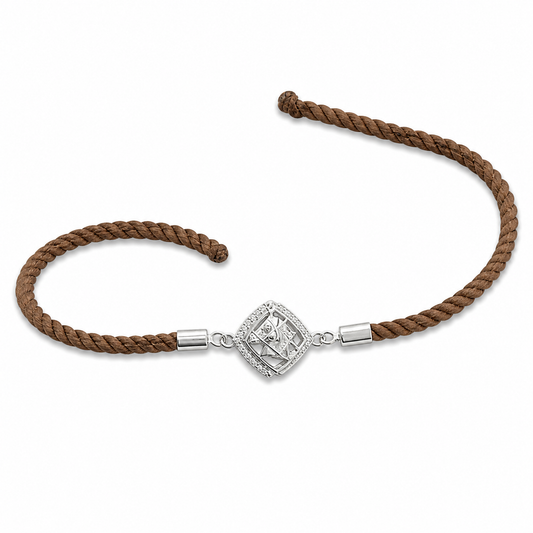 Sylvexia 925 Sterling Silver CZ Diamond Ganesha Thread Rakhi