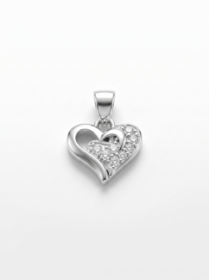 SYLVEXIA 925 Sterling Silver Classic Heart CZ Pendant for Women
