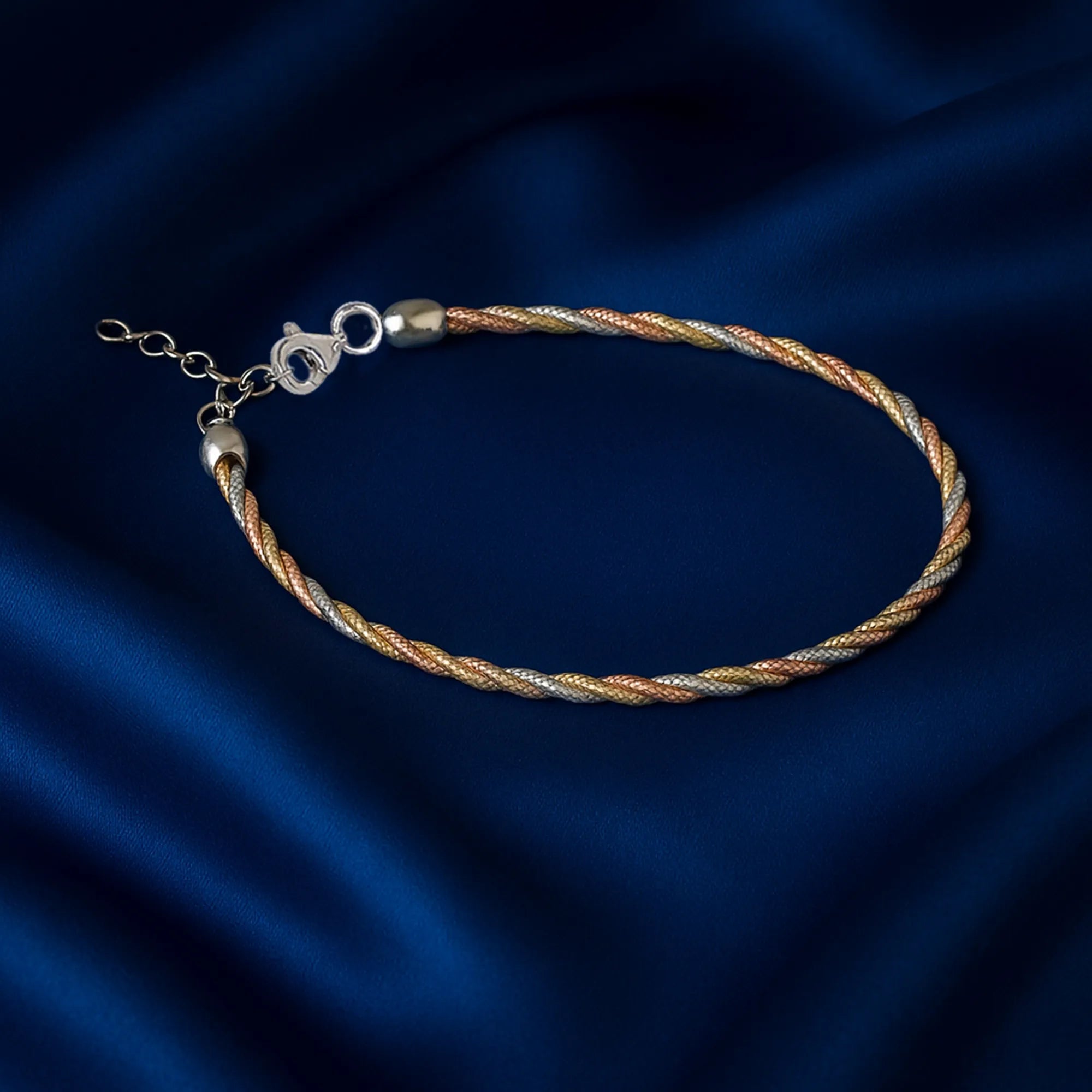 Women’s Tri-Tone Braided Bracelet | Gold, Silver & Rose Gold Jewelry
