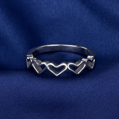 925 Sterling Silver Multi Heart Ring for Women
