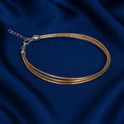 Women’s Tri-Tone Bracelet | Gold, Silver & Rose Gold Layered Jewelry