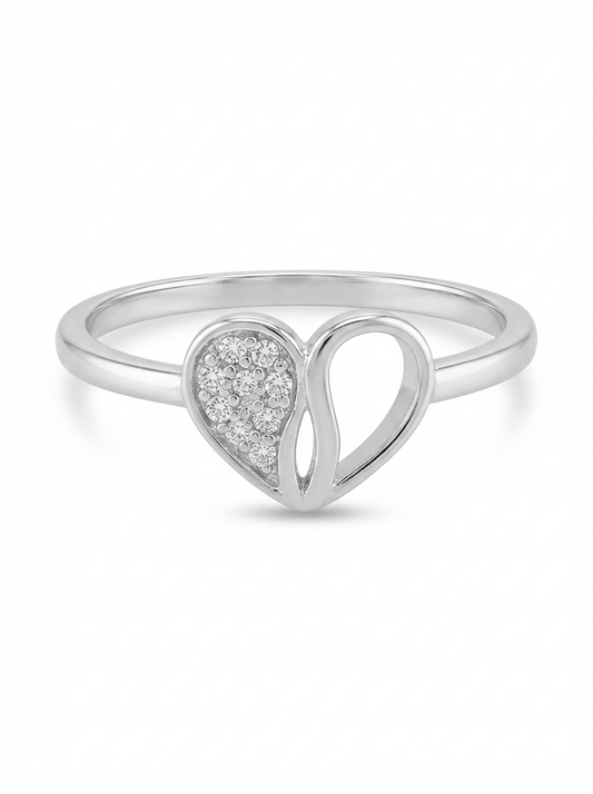 SYLVEXIA 925 Sterling Silver Heart Ring for Women
