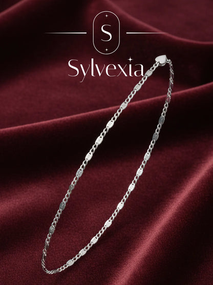 Sylvexia Men’s Silver Accent Link Chain Bracelet