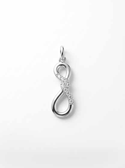 SYLVEXIA 925 Sterling Silver Heart Infinity CZ Pendant for Women