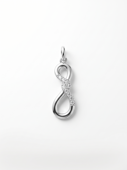 SYLVEXIA 925 Sterling Silver Heart Infinity CZ Pendant for Women