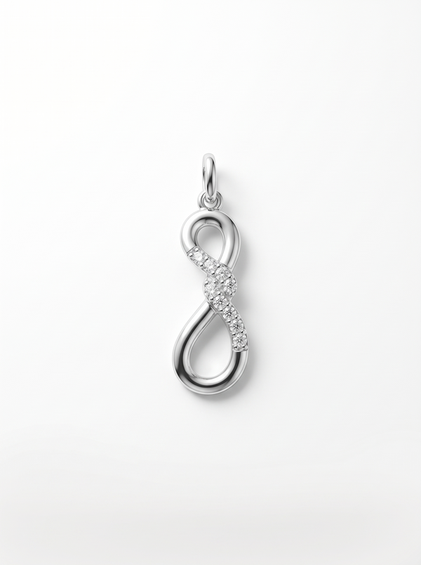 SYLVEXIA 925 Sterling Silver Heart Infinity CZ Pendant for Women