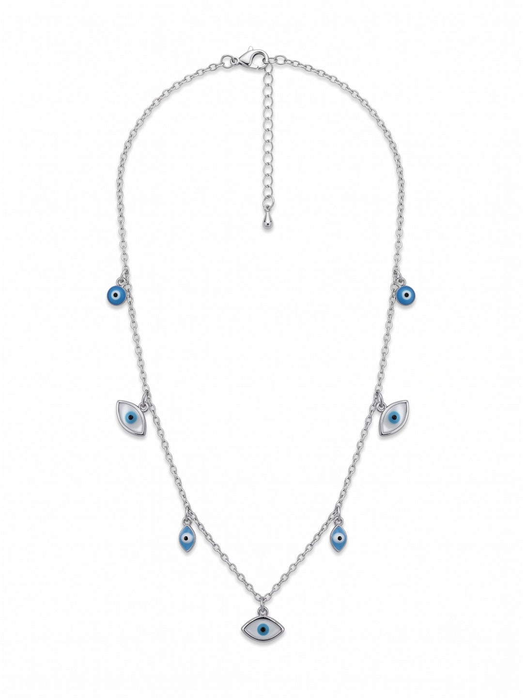 SYLVEXIA 925 Sterling Silver Evil Eye Charm Necklace for Women