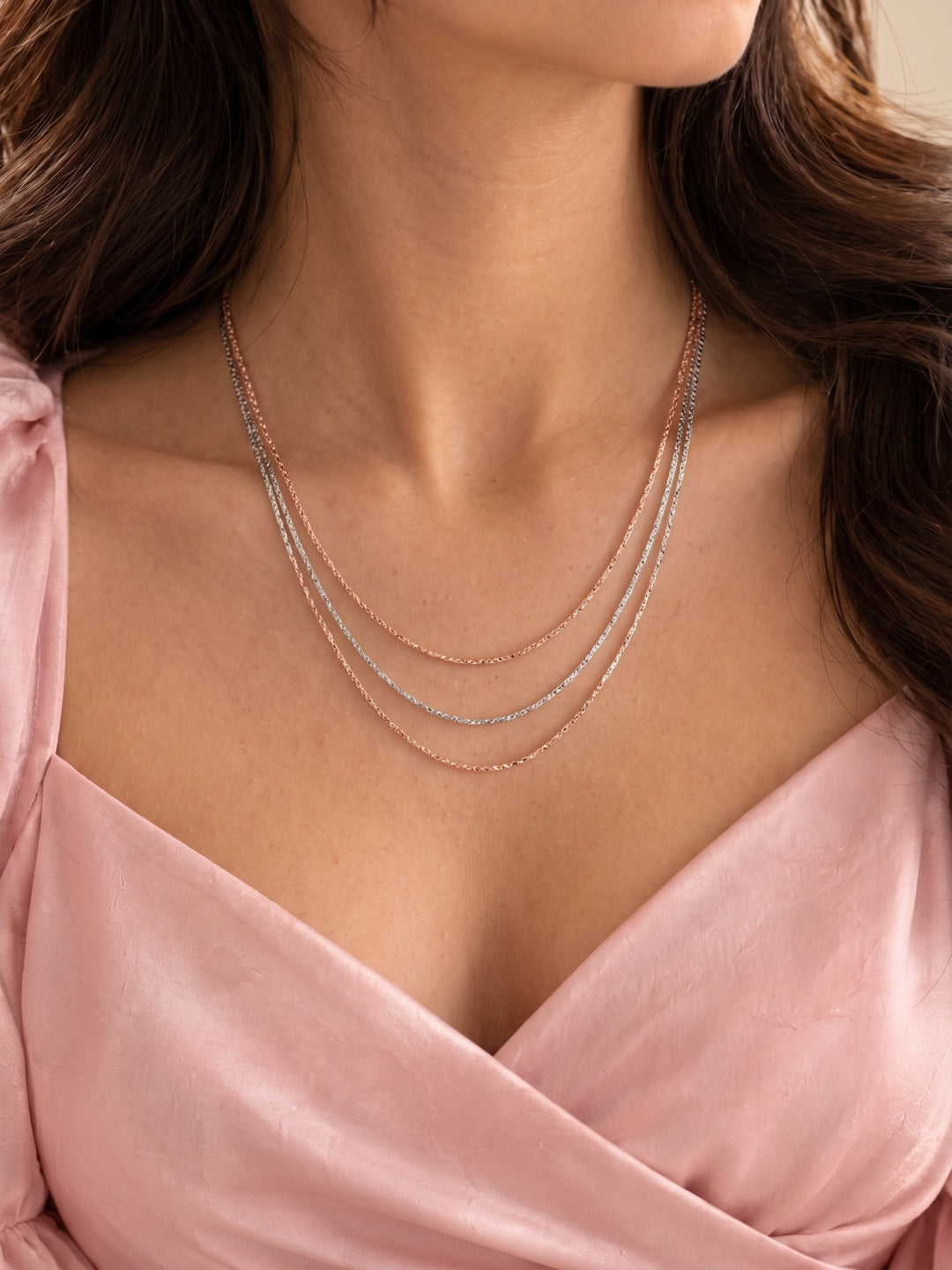 SYLVEXIA 925 Sterling Silver Two-Tone Layered Chain Necklace for Women