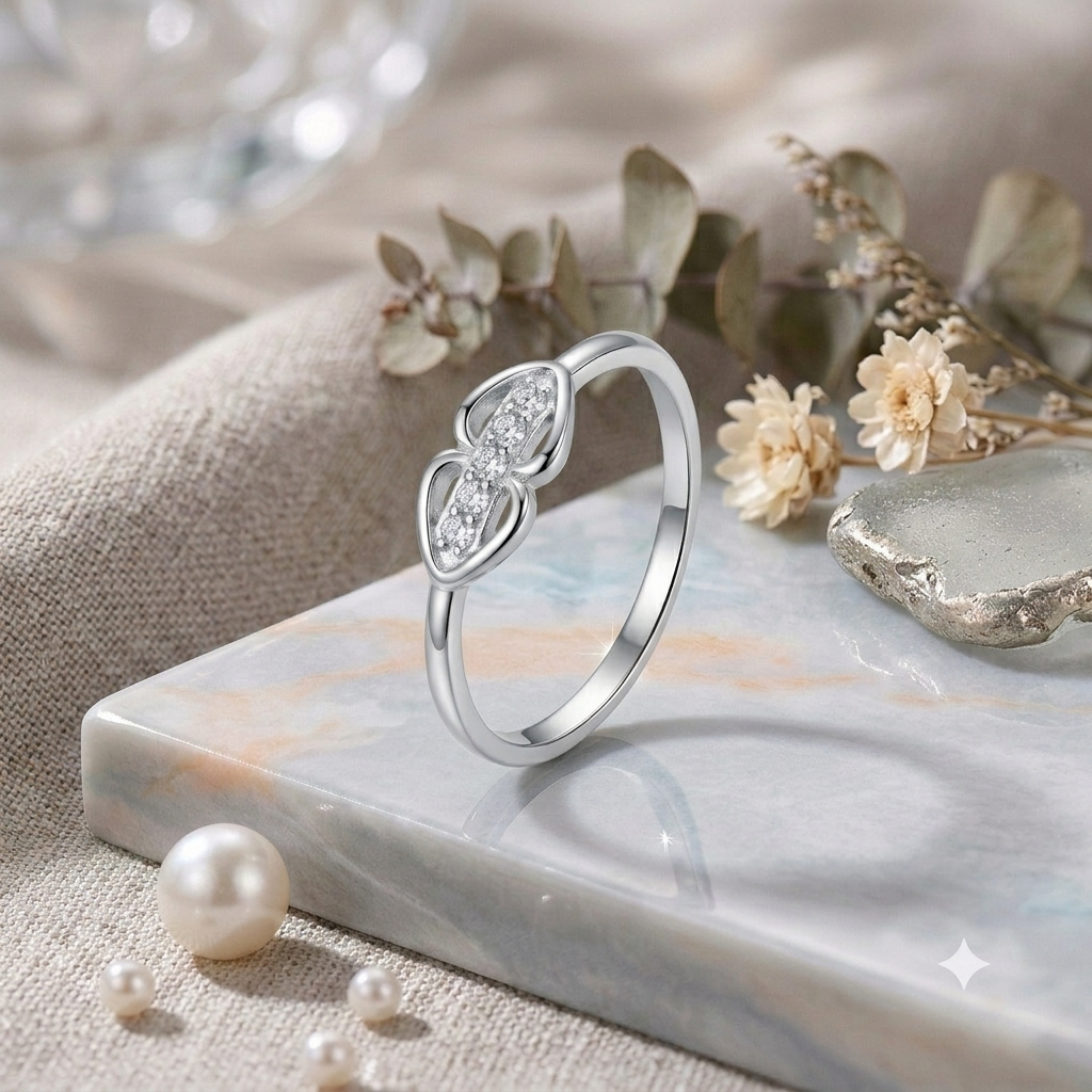 Sylvexia 925 Sterling Silver Clover Ring for Women