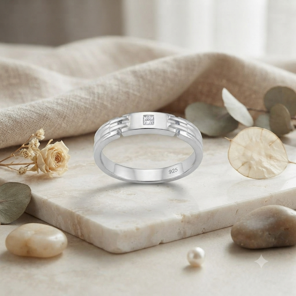 SYLVEXIA 925 Sterling Silver Minimalist Ring for Women & Girls