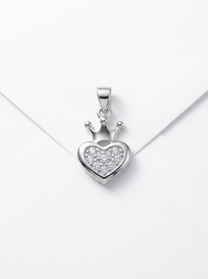 SYLVEXIA 925 Sterling Silver Delicate Heart CZ Pendant for Women