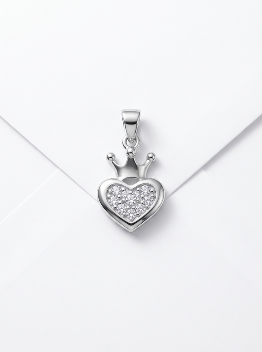 SYLVEXIA 925 Sterling Silver Delicate Heart CZ Pendant for Women