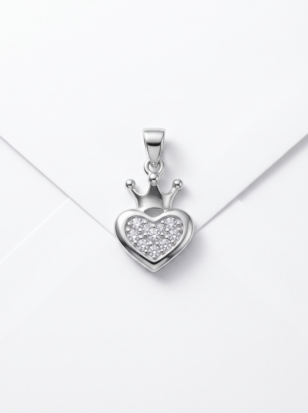 SYLVEXIA 925 Sterling Silver Delicate Heart CZ Pendant for Women