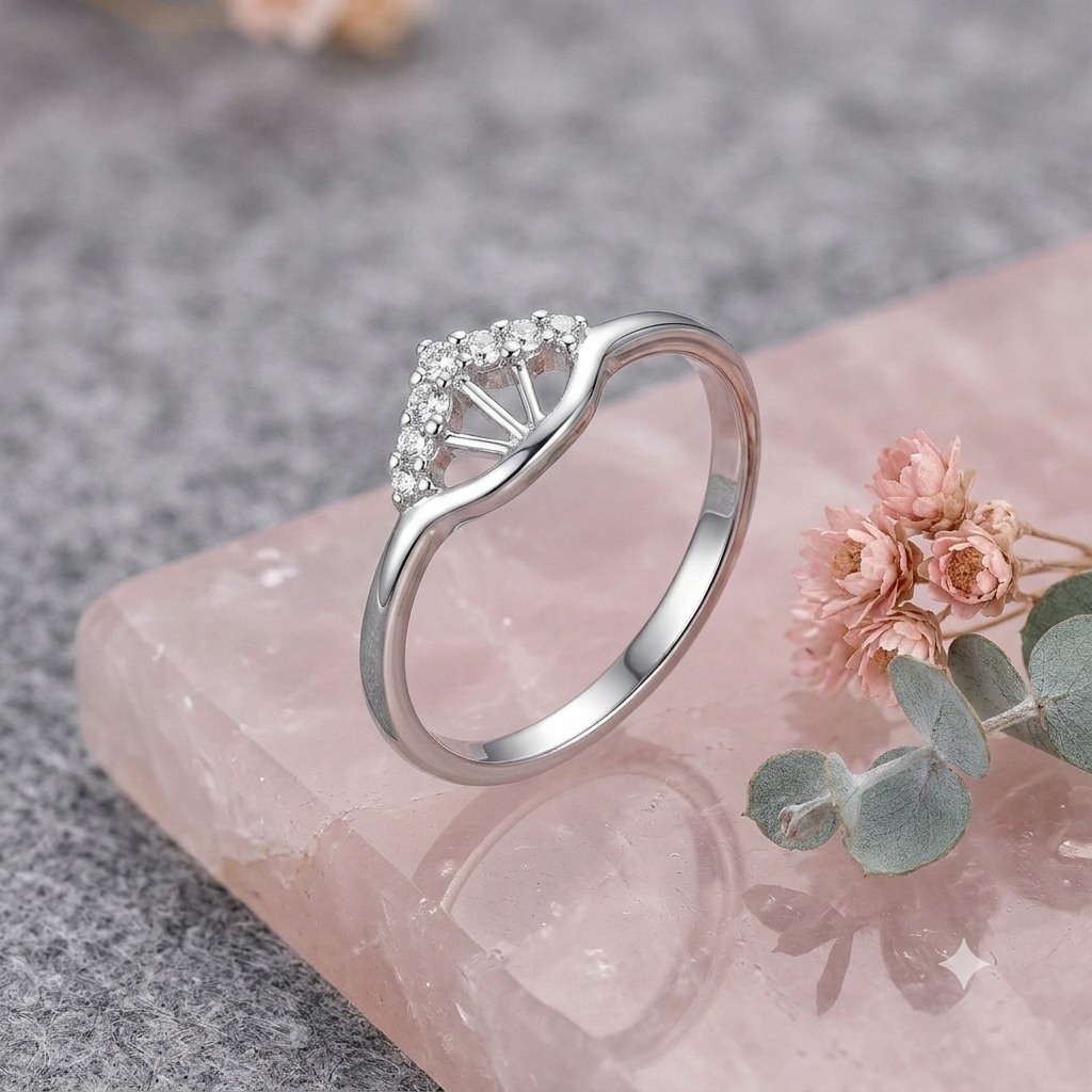 Sylvexia 925 Sterling Silver CZ Crown Ring for Women