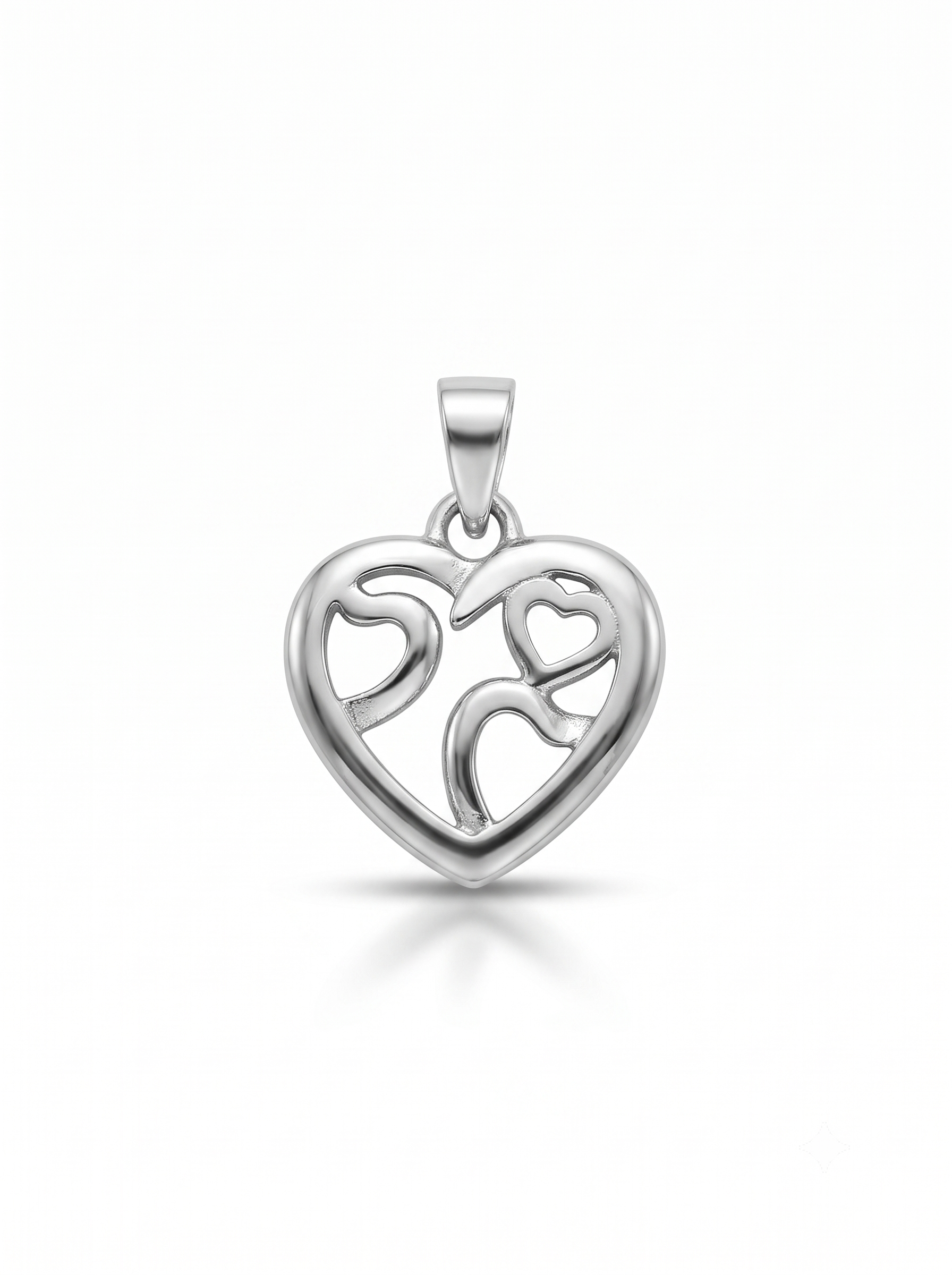SYLVEXIA 925 Sterling Silver Interlocking Heart CZ Pendant for Women