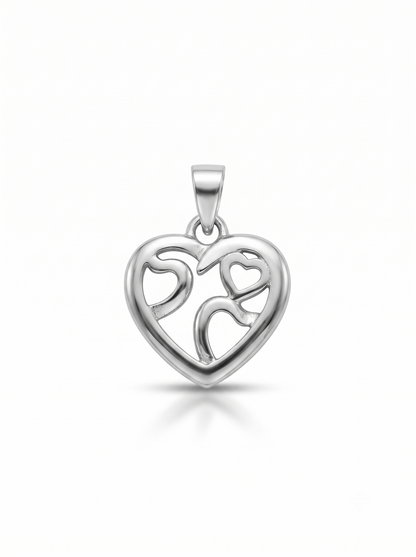 SYLVEXIA 925 Sterling Silver Interlocking Heart CZ Pendant for Women