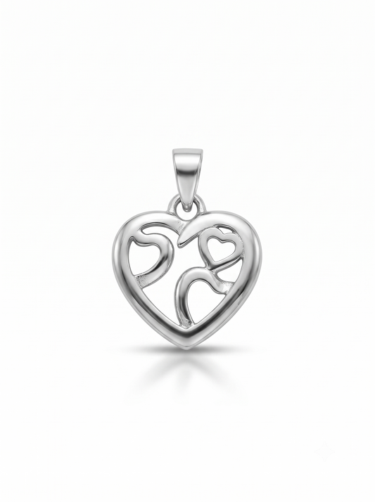 SYLVEXIA 925 Sterling Silver Interlocking Heart CZ Pendant for Women