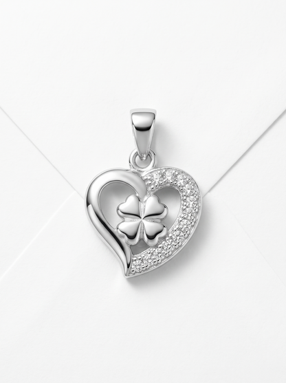 SYLVEXIA 925 Sterling Silver Solitaire Heart CZ Pendant for Women
