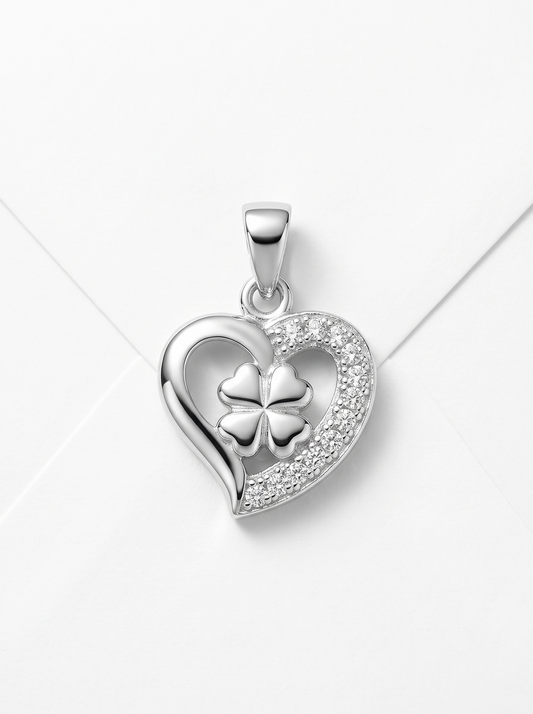 SYLVEXIA 925 Sterling Silver Solitaire Heart CZ Pendant for Women