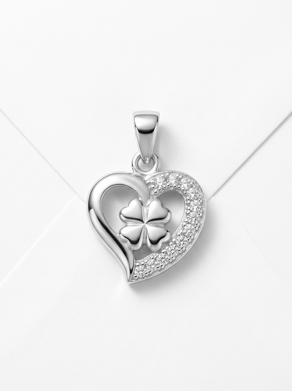 SYLVEXIA 925 Sterling Silver Solitaire Heart CZ Pendant for Women