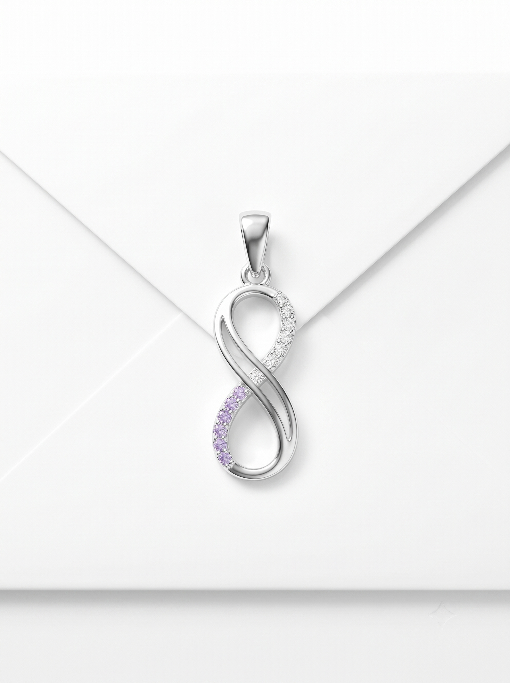 SYLVEXIA 925 Sterling Silver Infinity CZ Pendant for Women