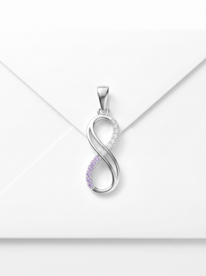 SYLVEXIA 925 Sterling Silver Infinity CZ Pendant for Women