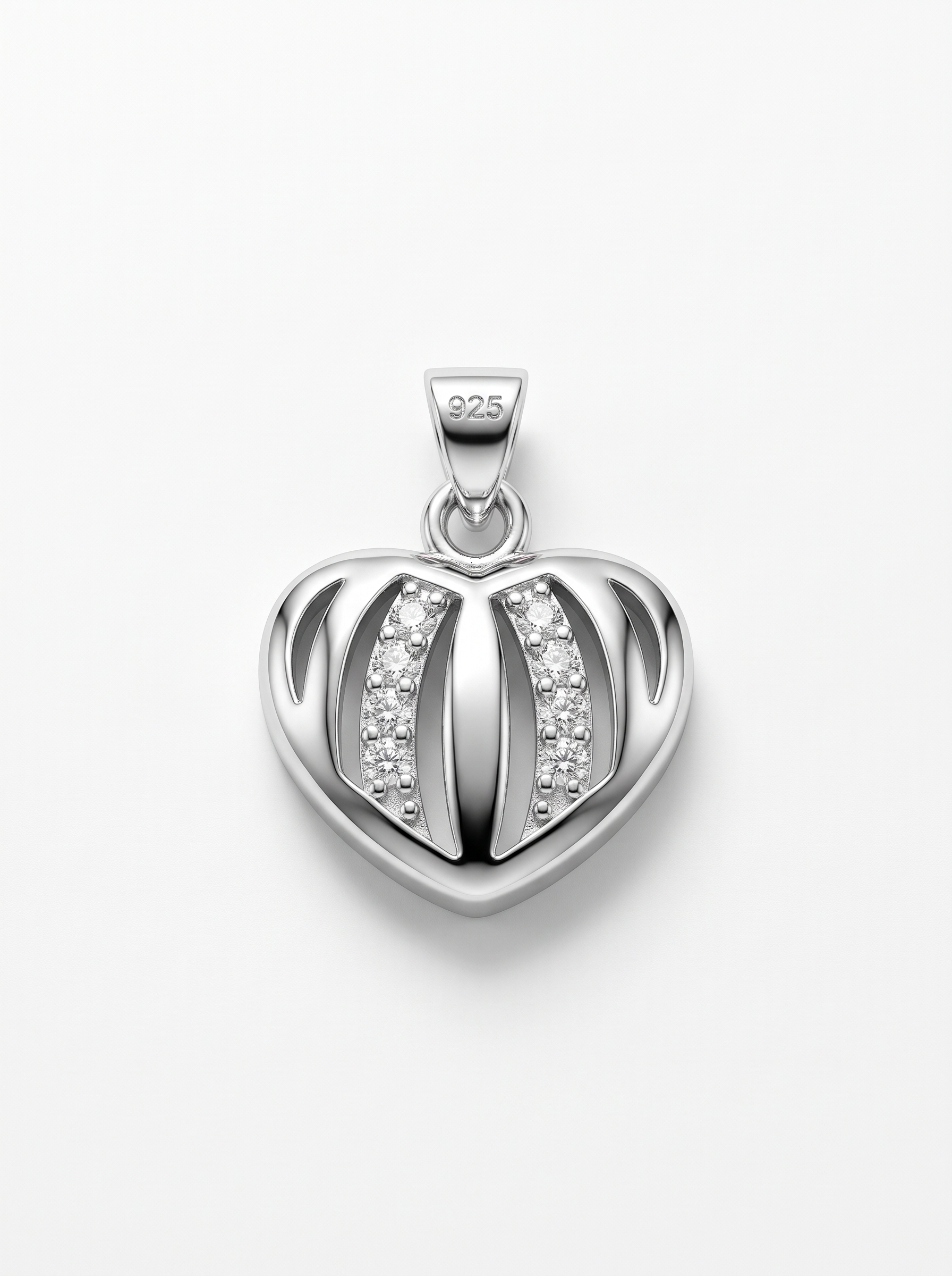 SYLVEXIA 925 Sterling Silver Triple Heart Openwork Pendant for Women